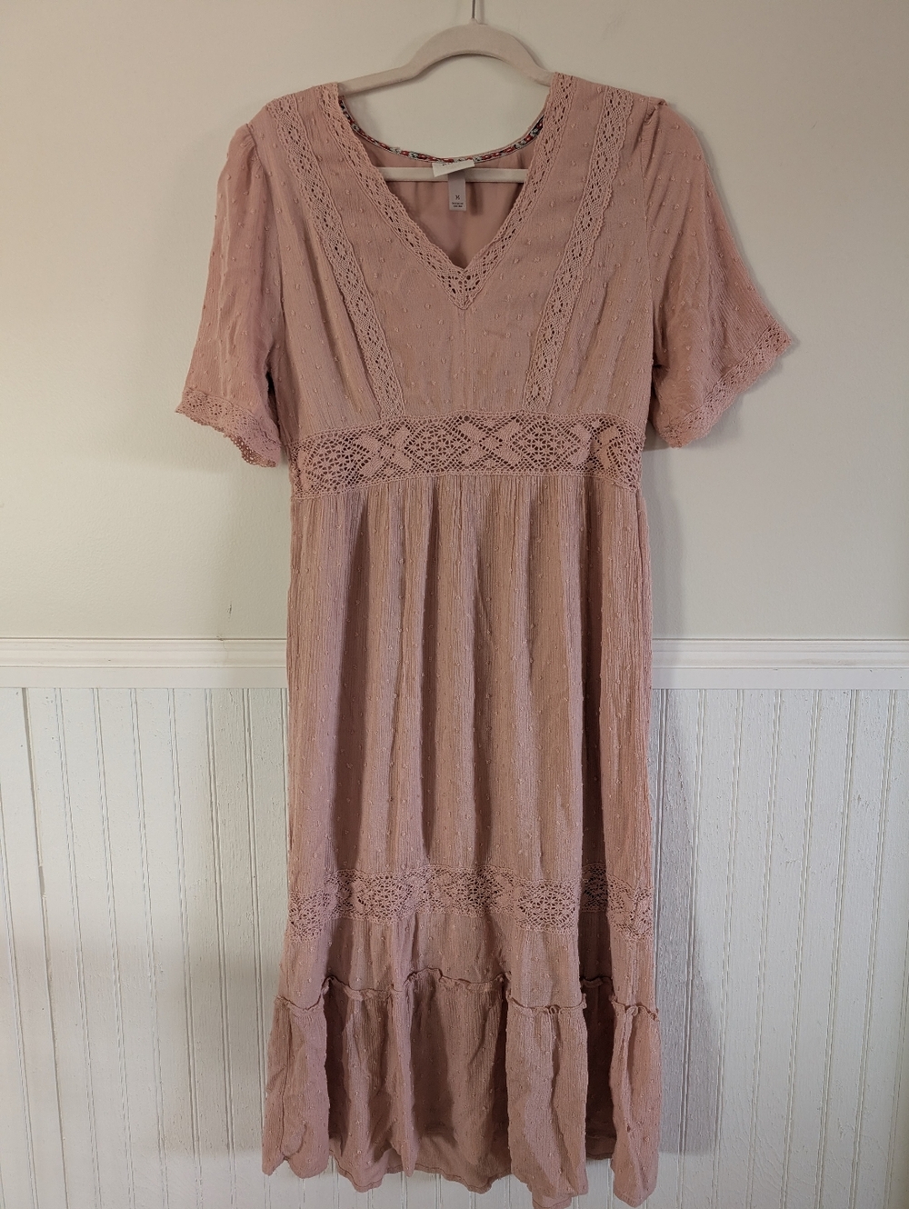 Boho Rosy Pink Midi Dress